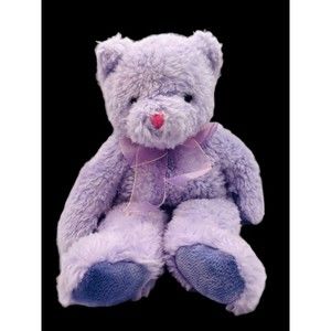TY CLASSIC PLUSH - LILAC the BEAR Stuffed Teddy Sparkle Fur P11